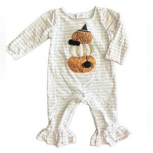 Mud Pie Halloween Pumpkin Onesie 9-12M
